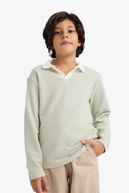 Boy Polo Neck Long Sleeve T-Shirt (3)