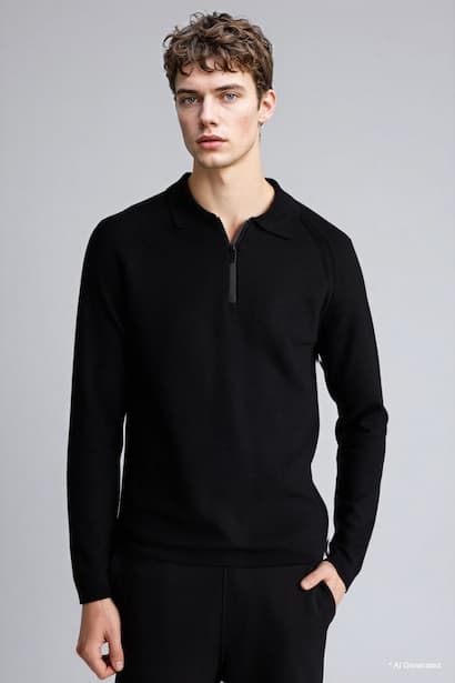 Standard Fit Polo Collar Knitwear Pullover (4)