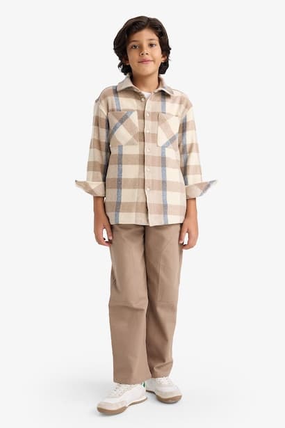 Boy Plaid Shirt and Pants 2 Piece Set (3)