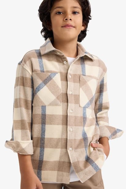 Boy Plaid Shirt and Pants 2 Piece Set (4)