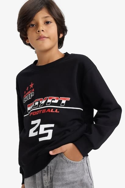 Boy Crew Neck Printed Sweatshirt