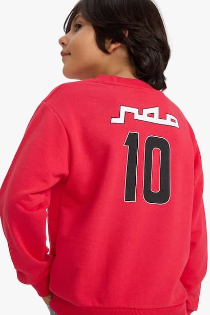 Boy Crew Neck Back Printed Sweatshirt