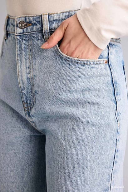 Straight Leg High Waist Large Jeans (4)