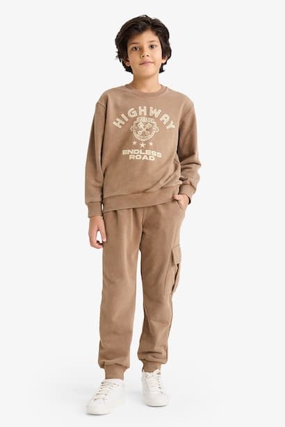 Boy Printed Sweatshirt Sweatpants 2 Piece Set