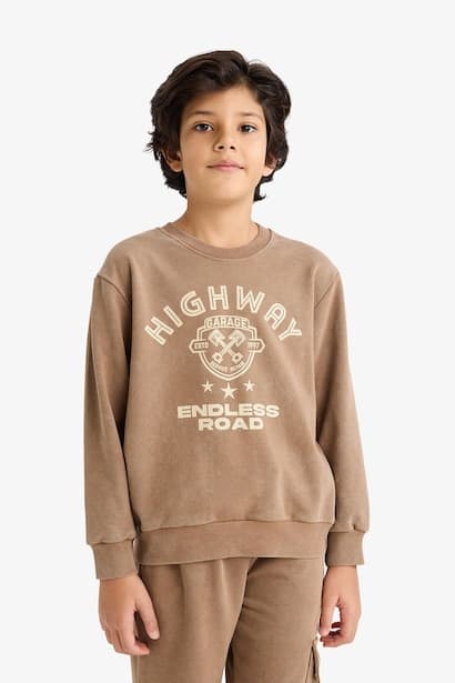 Boy Printed Sweatshirt Sweatpants 2 Piece Set (3)
