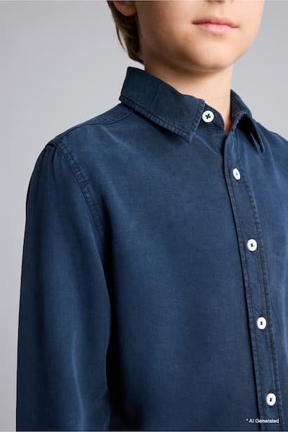 Boy Button-Front Long Sleeve Shirt (3)