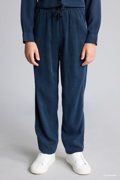 Boy Regular Fit Straight Leg Flowy Fabric Trousers