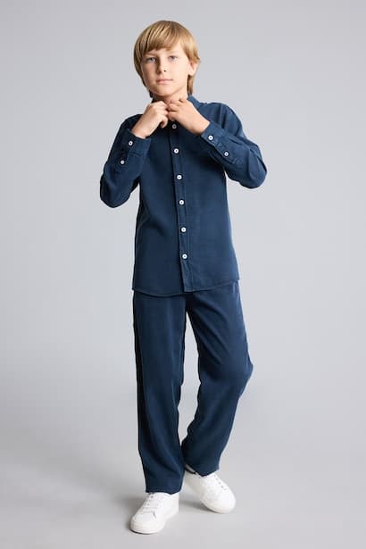 Boy Regular Fit Straight Leg Flowy Fabric Trousers (2)