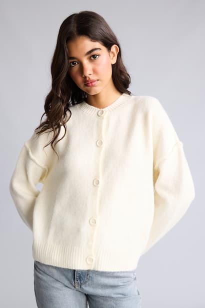 Regular Fit Button-Up Crew Neck Cardigan (3)