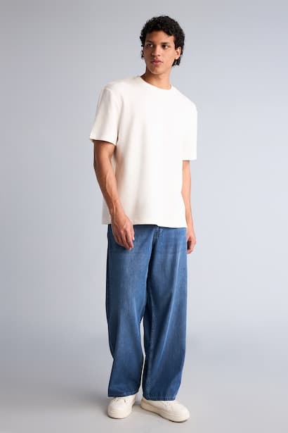 Cigarette Fit Normal Waist Wide Leg Jeans Denims