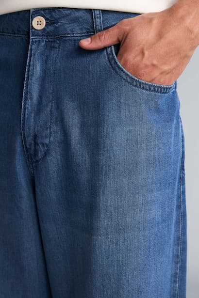 Cigarette Fit Normal Waist Wide Leg Jeans Denims (٤)