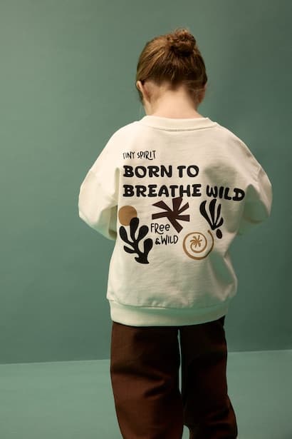 Baby Boy Slogan Print Sweatshirt Fabric 2 Piece Set (4)