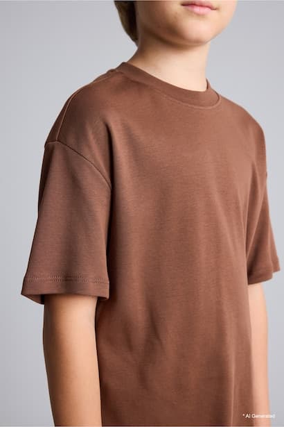 Boy 100% Cotton Oversize Basic T-Shirt (٤)
