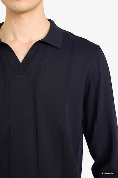 Standard Fit Polo Collar Knitwear Pullover (٤)