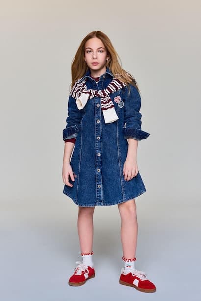 Girl Long Sleeve Denim Dress