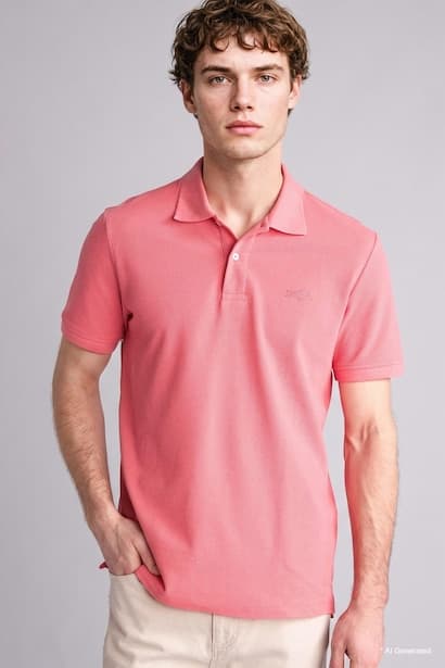 Regular Fit Polo Collar Pique Short Sleeve Polo T-Shirt