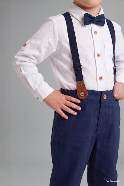 Baby Boy Shirt and Gabardine Pants 2 Piece Set (٣)
