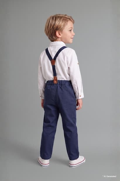 Baby Boy Shirt and Gabardine Pants 2 Piece Set (٤)