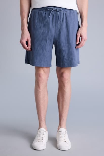Regular Fit Elastic Waist Knee Length Mint Blue Shorts (3)