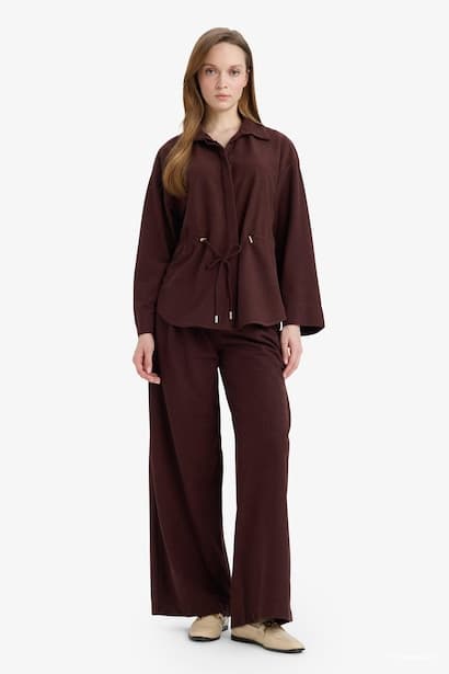 Suede Wide Leg Trousers (4)