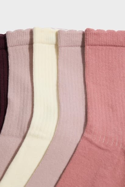 Woman 5 Piece Cotton Long Socks (4)
