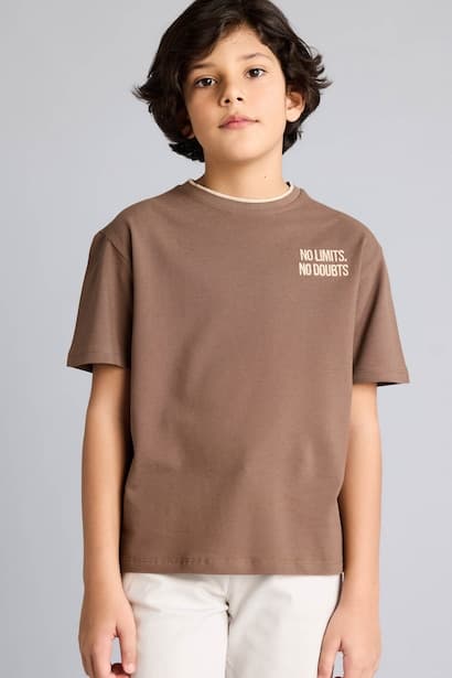 Boy New Regular Fit Crew Neck Printed Pique T-Shirt