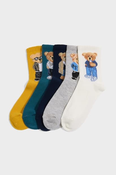 Boy 5 Piece Cotton Long Socks