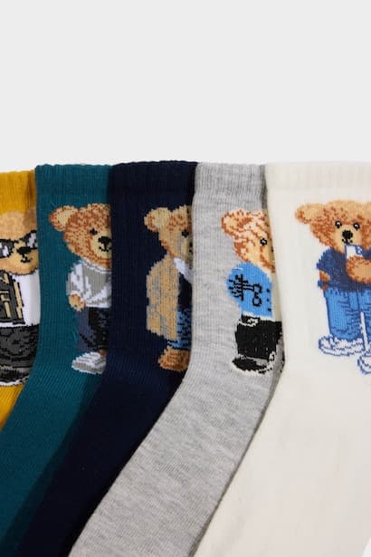 Boy 5 Piece Cotton Long Socks (4)