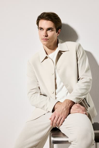 Regular Fit Polo Collar Half Lining Blazer