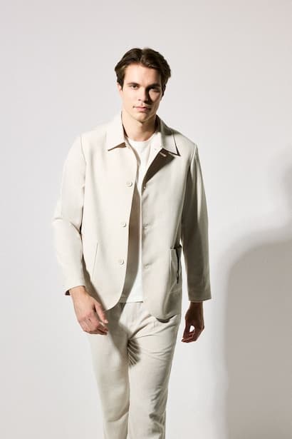 Regular Fit Polo Collar Half Lining Blazer (3)