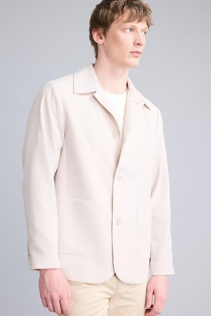 Regular Fit Polo Collar Half Lining Blazer (4)