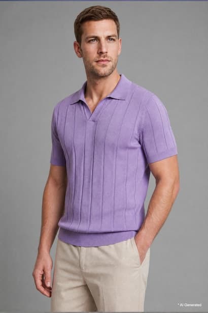 Standard Fit Knitwear Short Sleeve Polo T-Shirt