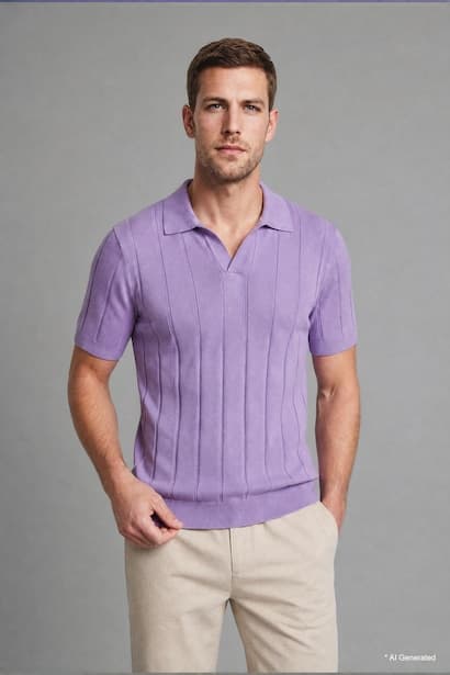 Standard Fit Knitwear Short Sleeve Polo T-Shirt (3)