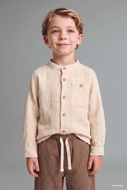 Baby Boy Long Sleeve Chiffon Shirt