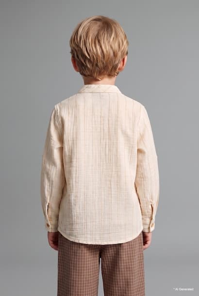 Baby Boy Long Sleeve Chiffon Shirt (3)