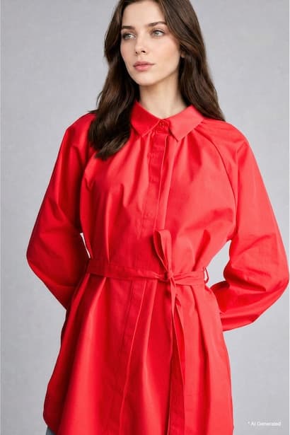 Relax Fit Poplin Long Sleeve Tunic