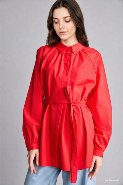 Relax Fit Poplin Long Sleeve Tunic (3)