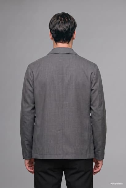 Regular Fit Polo Neck Cotton Lining Blazer (4)
