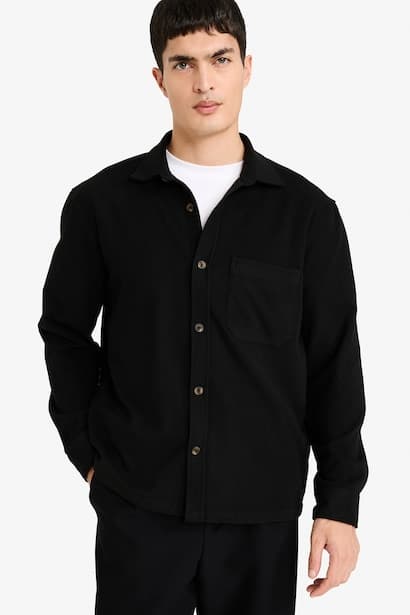 Polo Collar Flannel Shirt