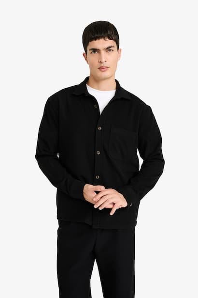Polo Collar Flannel Shirt (٣)