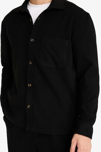 Polo Collar Flannel Shirt (٤)