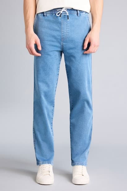Wide Leg Snow Wash Jeans Denims (٤)
