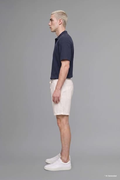 100% Cotton Relax Fit Elastic Waist Shorts (٣)