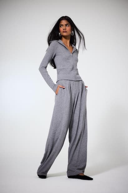 Wide Leg Soft Touch Trousers