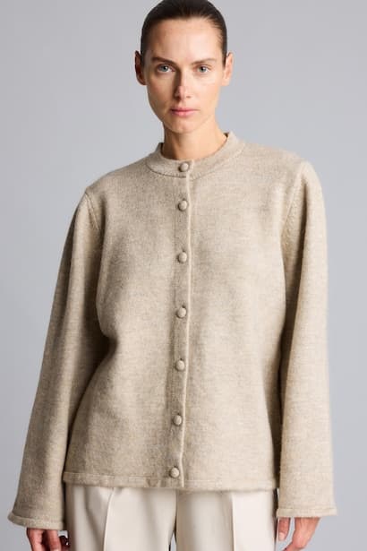 Regular Fit Basic Knit Cardigan Modest