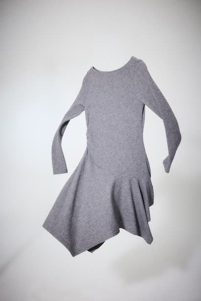 Crew Neck Long Sleeve Mini Dress (٤)