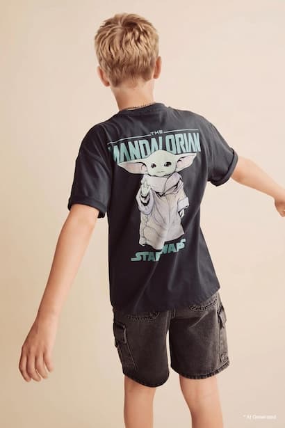 Boy Oversize Fit Star Wars Licensed Short Sleeve T-Shirt (٣)