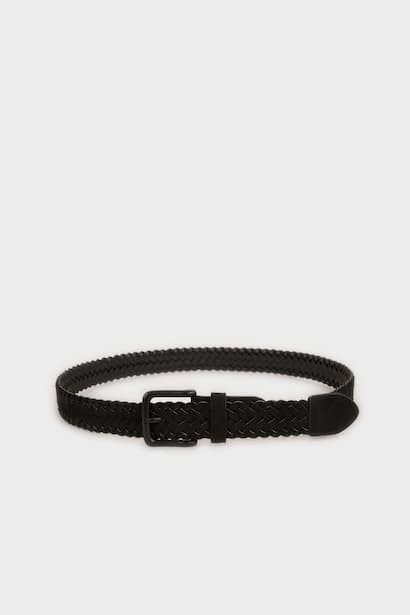Man Rectangle Clasp Faux Leather Belt