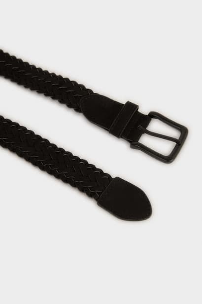 Man Rectangle Clasp Faux Leather Belt (٣)
