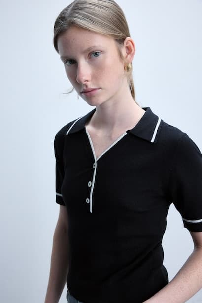 Regular Fit Polo Neck Short Sleeve T-Shirt Pullover